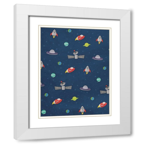 Fun space White Modern Wood Framed Art Print with Double Matting by Grey, Jace