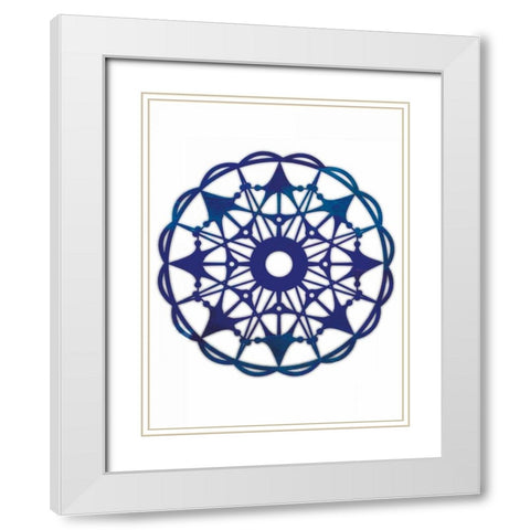 Watercolor Abstract Indigo White Modern Wood Framed Art Print with Double Matting by Grey, Jace