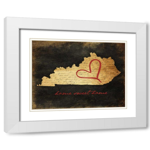 Home Sweet Home KY White Modern Wood Framed Art Print with Double Matting by Grey, Jace