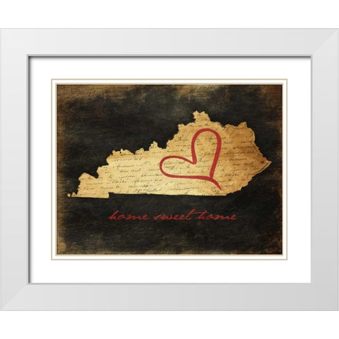 Home Sweet Home KY White Modern Wood Framed Art Print with Double Matting by Grey, Jace
