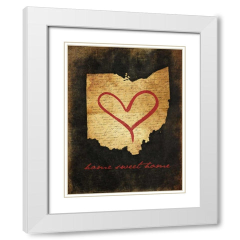 Home Sweet Home OH White Modern Wood Framed Art Print with Double Matting by Grey, Jace