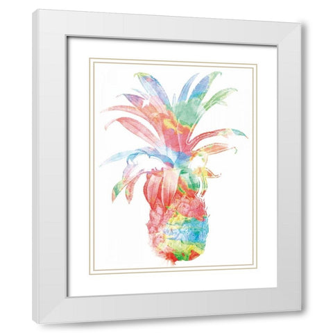 Colorful Pineapple Clean White Modern Wood Framed Art Print with Double Matting by Grey, Jace