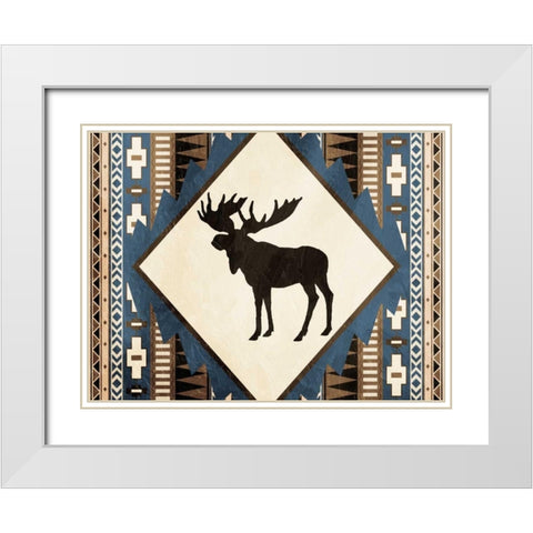Moose Pattern Horizontal White Modern Wood Framed Art Print with Double Matting by Grey, Jace