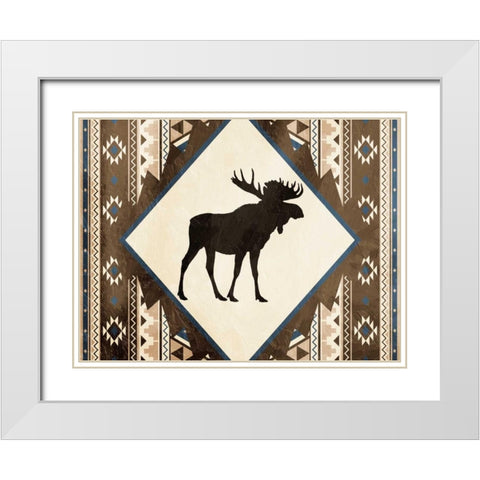 Moose Pattern Mate Horizontal White Modern Wood Framed Art Print with Double Matting by Grey, Jace
