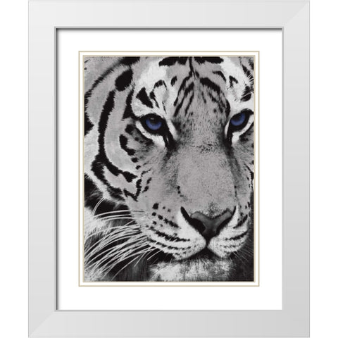 Purple Eyes White Modern Wood Framed Art Print with Double Matting by Grey, Jace