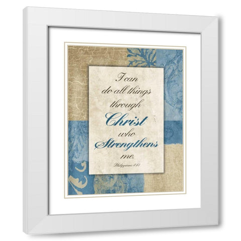 Christ Strength White Modern Wood Framed Art Print with Double Matting by Grey, Jace