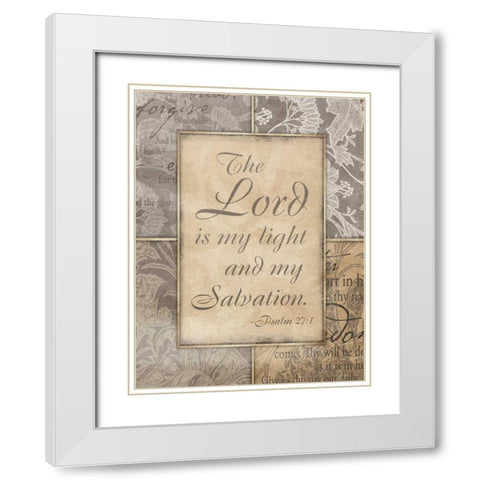 Lord Is My Light White Modern Wood Framed Art Print with Double Matting by Grey, Jace