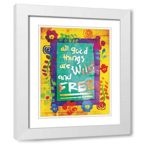 Wild And Free White Modern Wood Framed Art Print with Double Matting by Grey, Jace