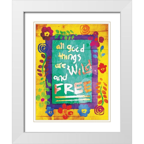 Wild And Free White Modern Wood Framed Art Print with Double Matting by Grey, Jace