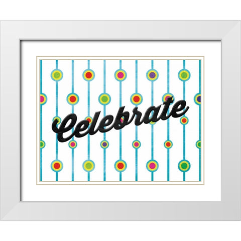 Celebrate Dots White Modern Wood Framed Art Print with Double Matting by Grey, Jace