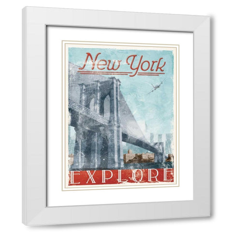 Explore New York White Modern Wood Framed Art Print with Double Matting by Grey, Jace