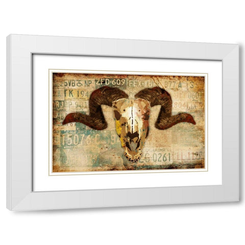 Vintage Skull White Modern Wood Framed Art Print with Double Matting by Grey, Jace
