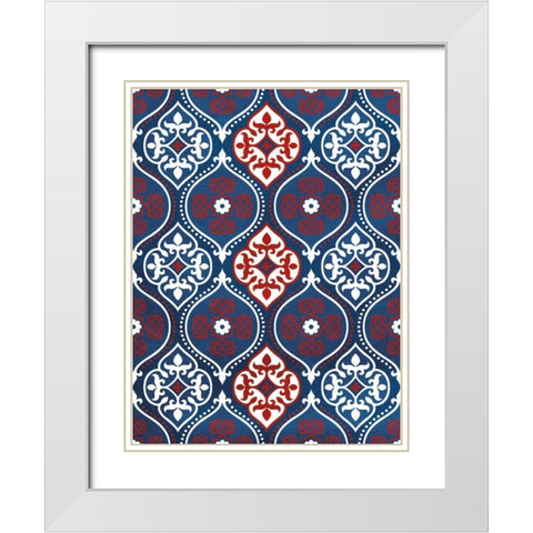 Moraccan Patriot White Modern Wood Framed Art Print with Double Matting by Grey, Jace