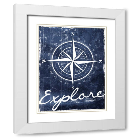 Explore Your Blue White Modern Wood Framed Art Print with Double Matting by Grey, Jace