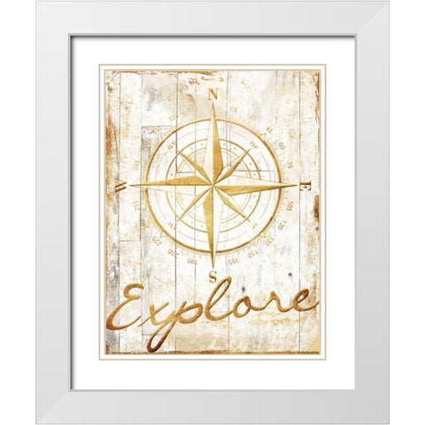 Explore Your Gold White Modern Wood Framed Art Print with Double Matting by Grey, Jace