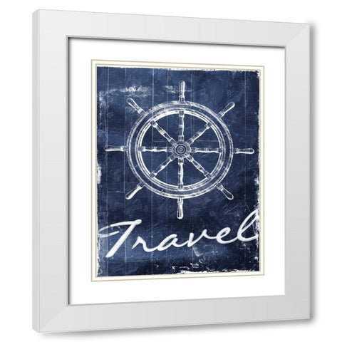 Travel To Your Blue White Modern Wood Framed Art Print with Double Matting by Grey, Jace