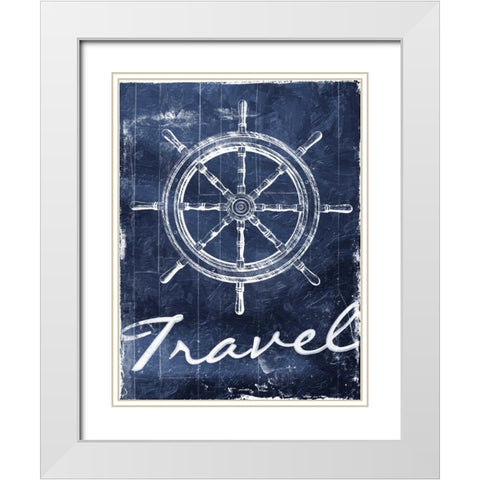 Travel To Your Blue White Modern Wood Framed Art Print with Double Matting by Grey, Jace