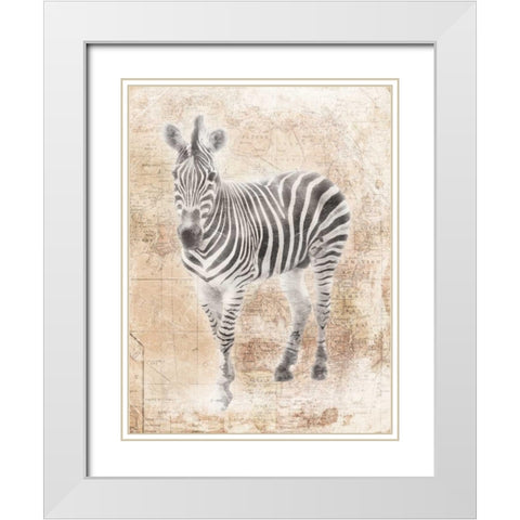 African Zebra White Modern Wood Framed Art Print with Double Matting by Grey, Jace