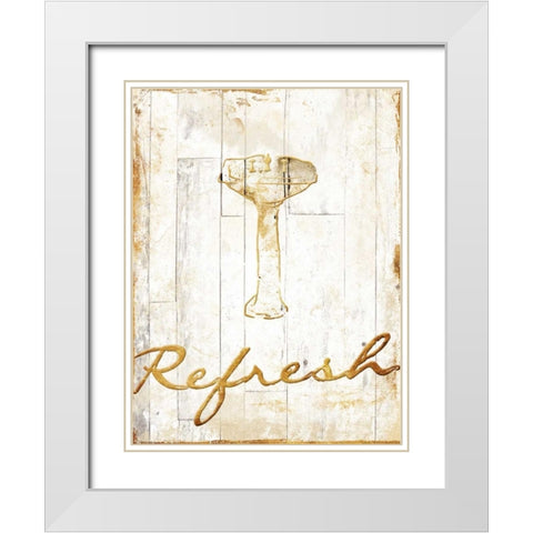 Gold Refresh White Modern Wood Framed Art Print with Double Matting by Grey, Jace
