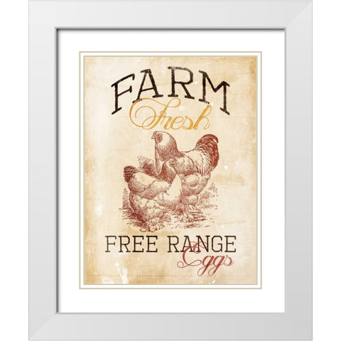 Free Range Eggs White Modern Wood Framed Art Print with Double Matting by Grey, Jace