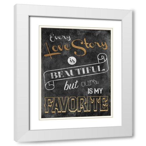Love Story White Modern Wood Framed Art Print with Double Matting by Grey, Jace