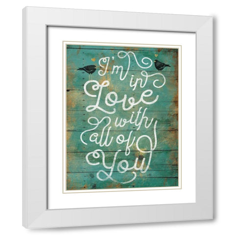 Love Birds White Modern Wood Framed Art Print with Double Matting by Grey, Jace
