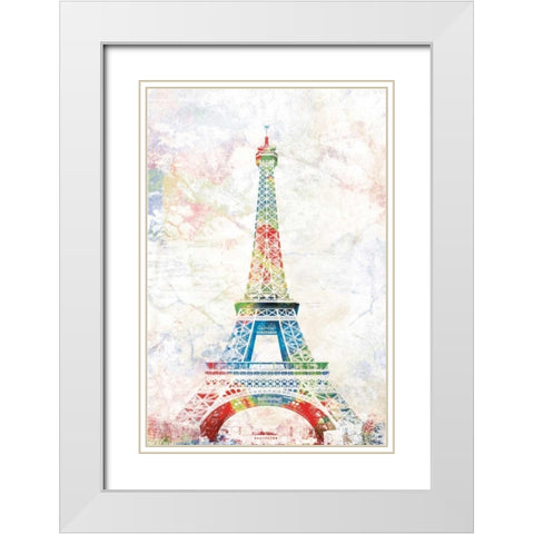Pop Paris White Modern Wood Framed Art Print with Double Matting by Grey, Jace