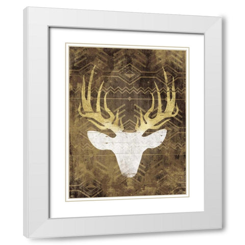 Deer In The Light Mate White Modern Wood Framed Art Print with Double Matting by Grey, Jace