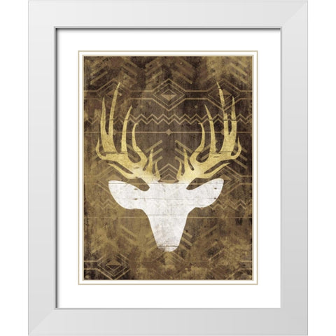 Deer In The Light Mate White Modern Wood Framed Art Print with Double Matting by Grey, Jace