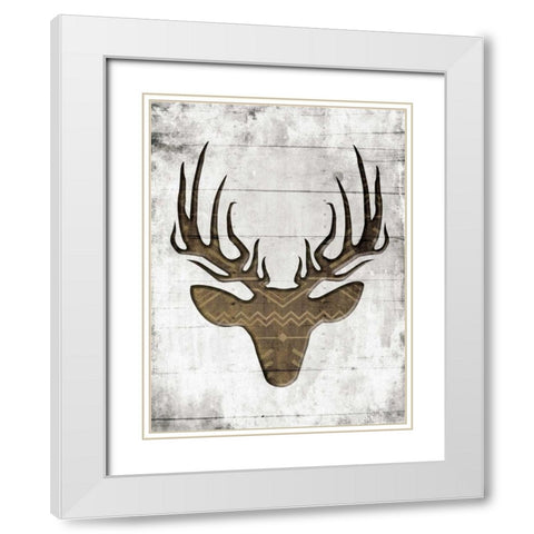 White Wood Dear Mate White Modern Wood Framed Art Print with Double Matting by Grey, Jace