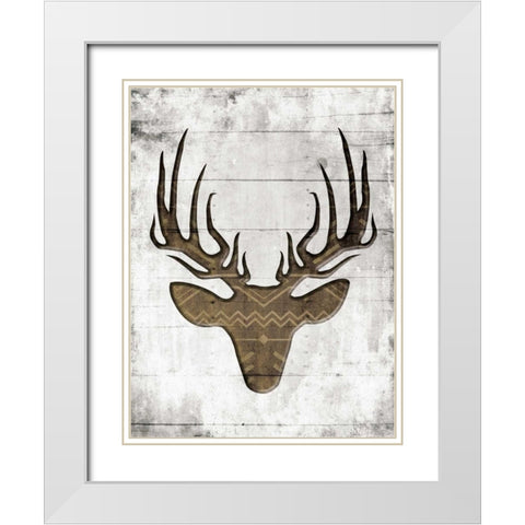 White Wood Dear Mate White Modern Wood Framed Art Print with Double Matting by Grey, Jace