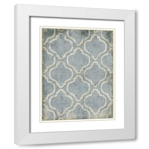 Antique Reverse Blue Wall White Modern Wood Framed Art Print with Double Matting by Grey, Jace