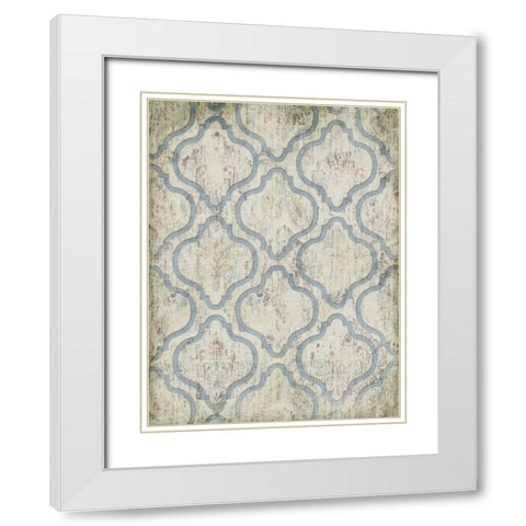 Antique Blue Wall White Modern Wood Framed Art Print with Double Matting by Grey, Jace
