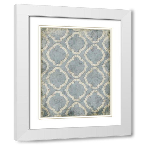 Antique Reverse Blue Wall Mate White Modern Wood Framed Art Print with Double Matting by Grey, Jace