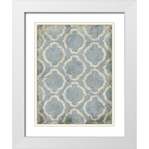 Antique Reverse Blue Wall Mate White Modern Wood Framed Art Print with Double Matting by Grey, Jace