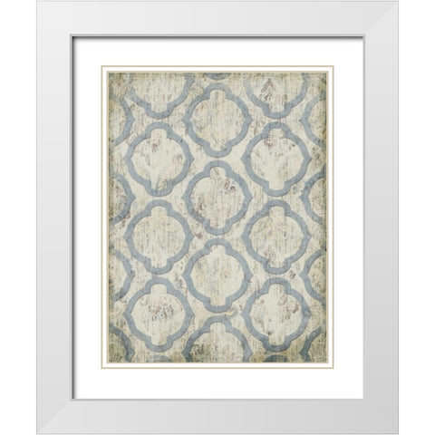Antique Blue Wall Mate White Modern Wood Framed Art Print with Double Matting by Grey, Jace