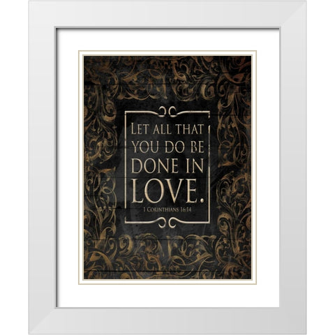 Done In Love White Modern Wood Framed Art Print with Double Matting by Grey, Jace