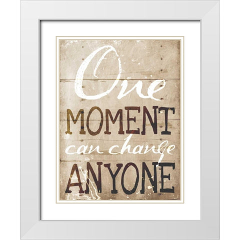 One Moment White Modern Wood Framed Art Print with Double Matting by Grey, Jace