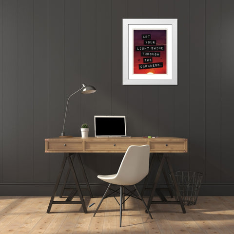 Light Through Darkness White Modern Wood Framed Art Print with Double Matting by Grey, Jace
