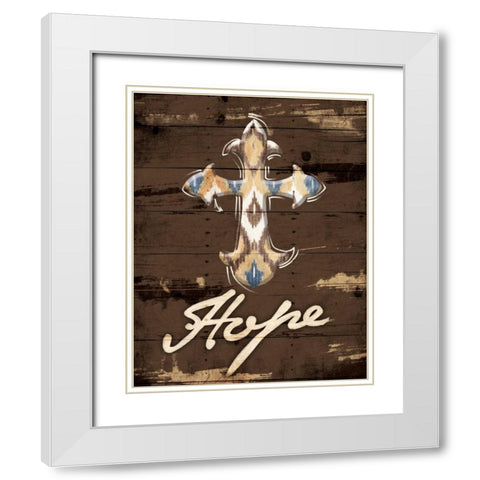 Hope Cross White Modern Wood Framed Art Print with Double Matting by Grey, Jace