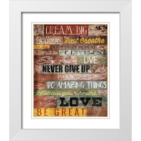 Dream Big White Modern Wood Framed Art Print with Double Matting by Grey, Jace