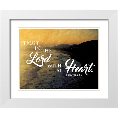 Lord Heart White Modern Wood Framed Art Print with Double Matting by Grey, Jace