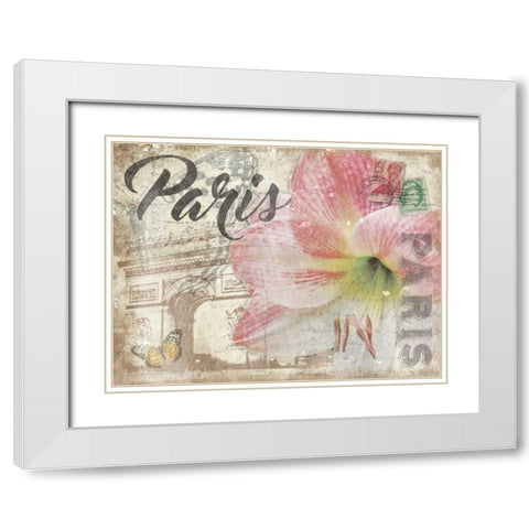 Mail To Paris White Modern Wood Framed Art Print with Double Matting by Grey, Jace