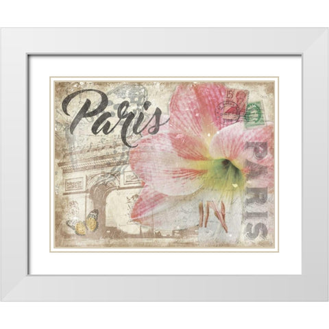 Mail To Paris White Modern Wood Framed Art Print with Double Matting by Grey, Jace
