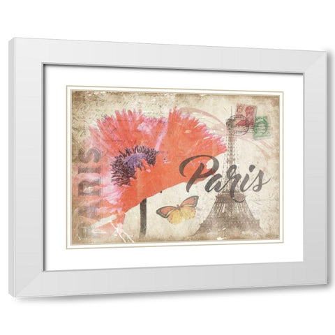 Mail To Paris Mate White Modern Wood Framed Art Print with Double Matting by Grey, Jace
