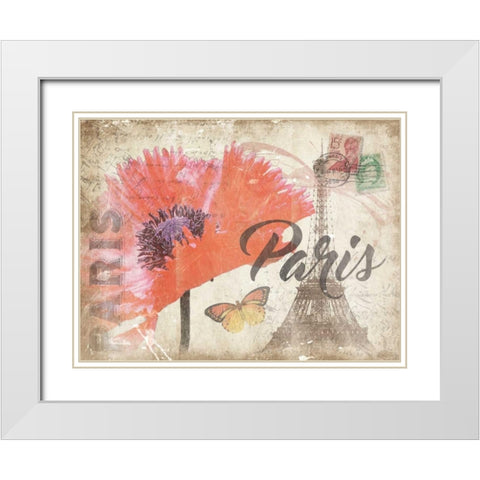 Mail To Paris Mate White Modern Wood Framed Art Print with Double Matting by Grey, Jace
