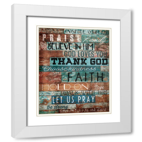 Praise White Modern Wood Framed Art Print with Double Matting by Grey, Jace