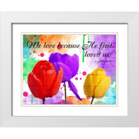 We Love White Modern Wood Framed Art Print with Double Matting by Grey, Jace