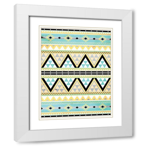 Neutral Aztec White Modern Wood Framed Art Print with Double Matting by Grey, Jace