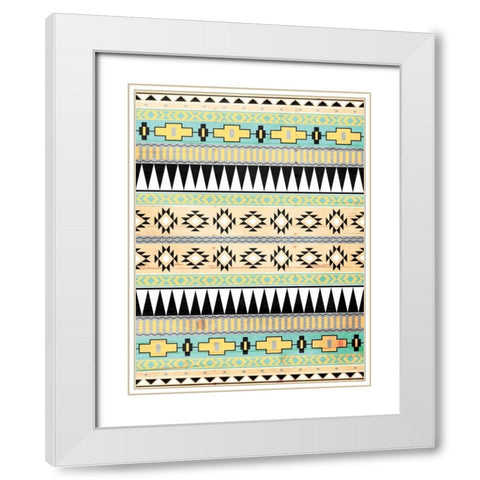 Neutral Aztec Mate White Modern Wood Framed Art Print with Double Matting by Grey, Jace